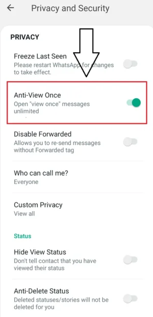 FM WhatsApp Anti View Once