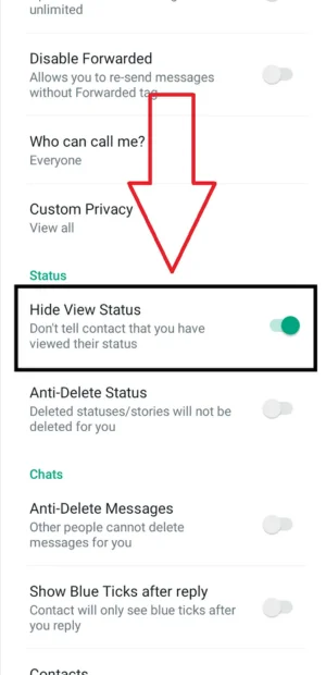 FM WhatsApp Hide View Status