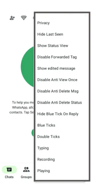 FM WhatsApp Privacy Features