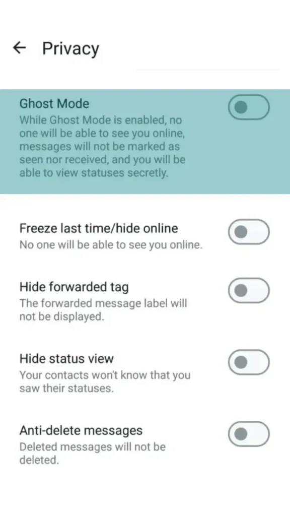 GBWhatsApp Pro Ghost Mode