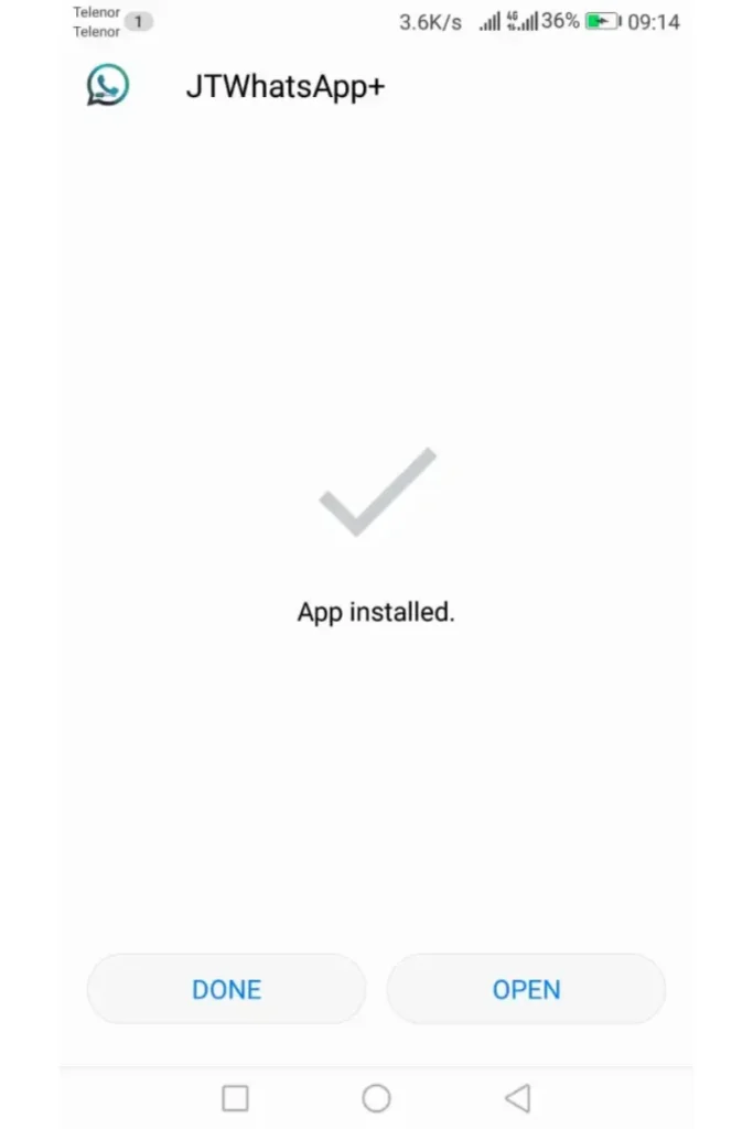 JT WhatsApp App Installed
