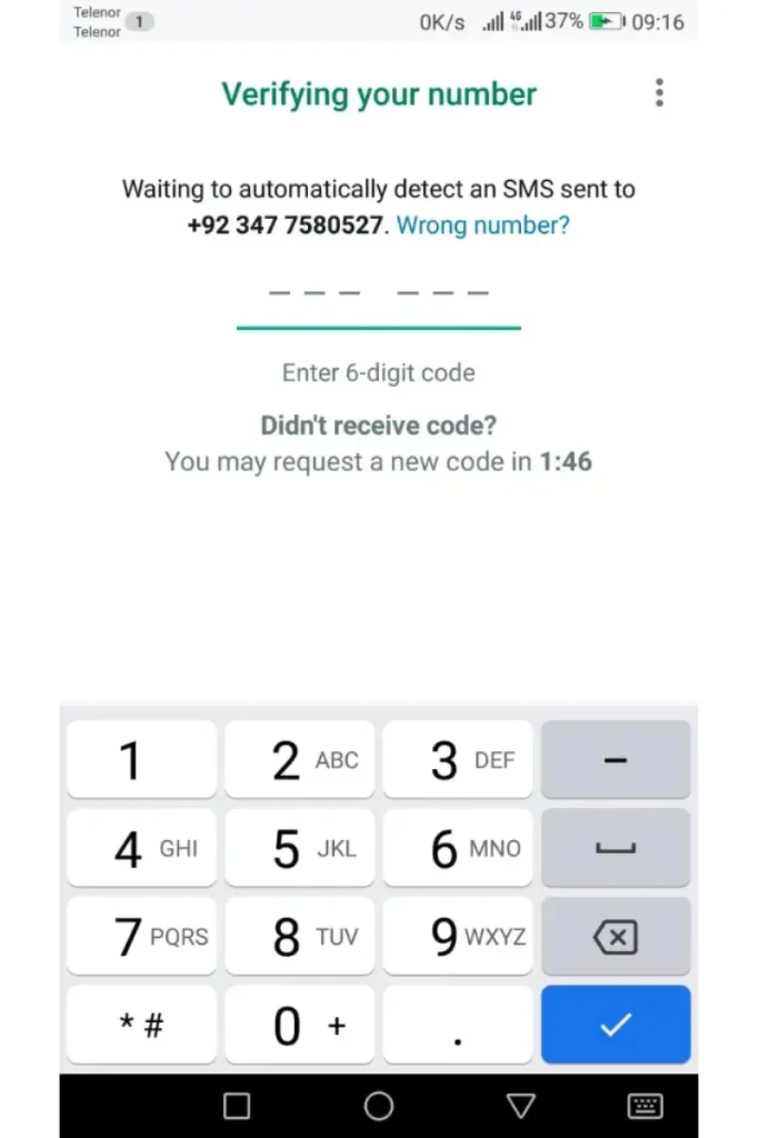 JT WhatsApp Verifying OTP