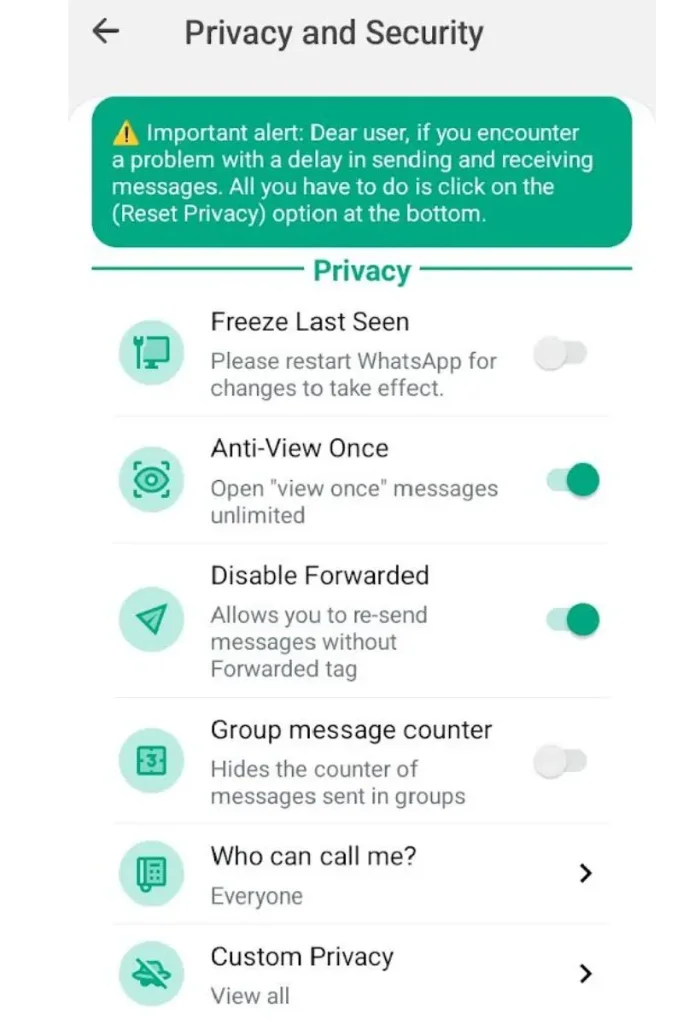 WhatsApp Plus Freeze Last Seen